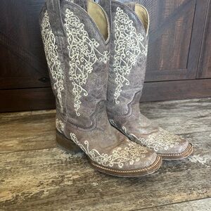 Embroidered Corral Cowgirl Boots that have only been worn once.